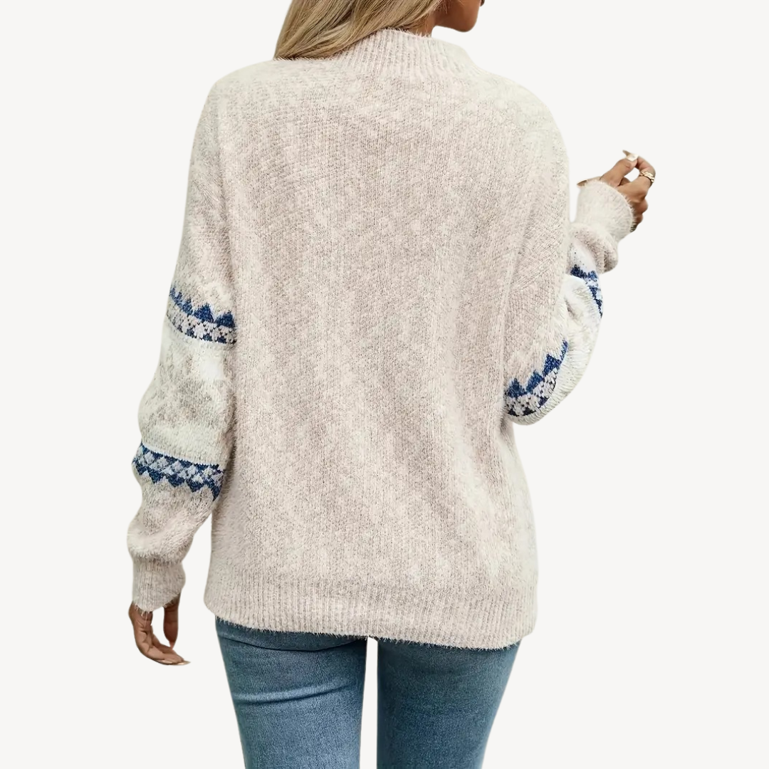 VogeLuxe | Damen-Strickpullover mit Schneeflockenmuster 4