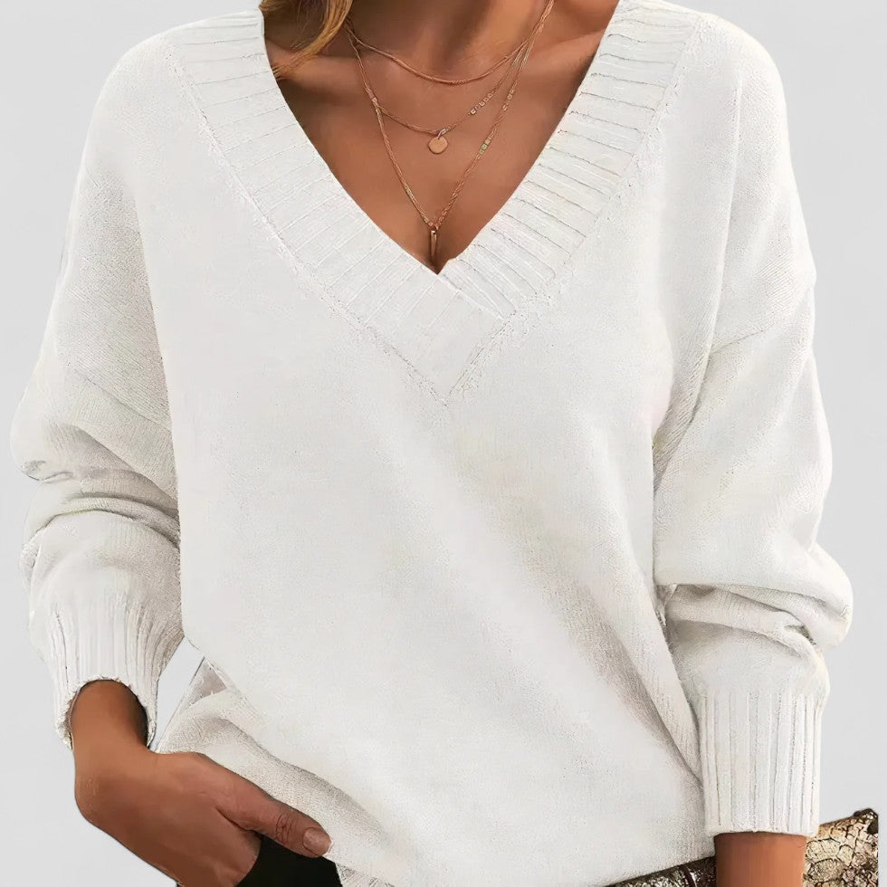 VogeLuxe | Damen-Strickpullover mit V-Ausschnitt 1