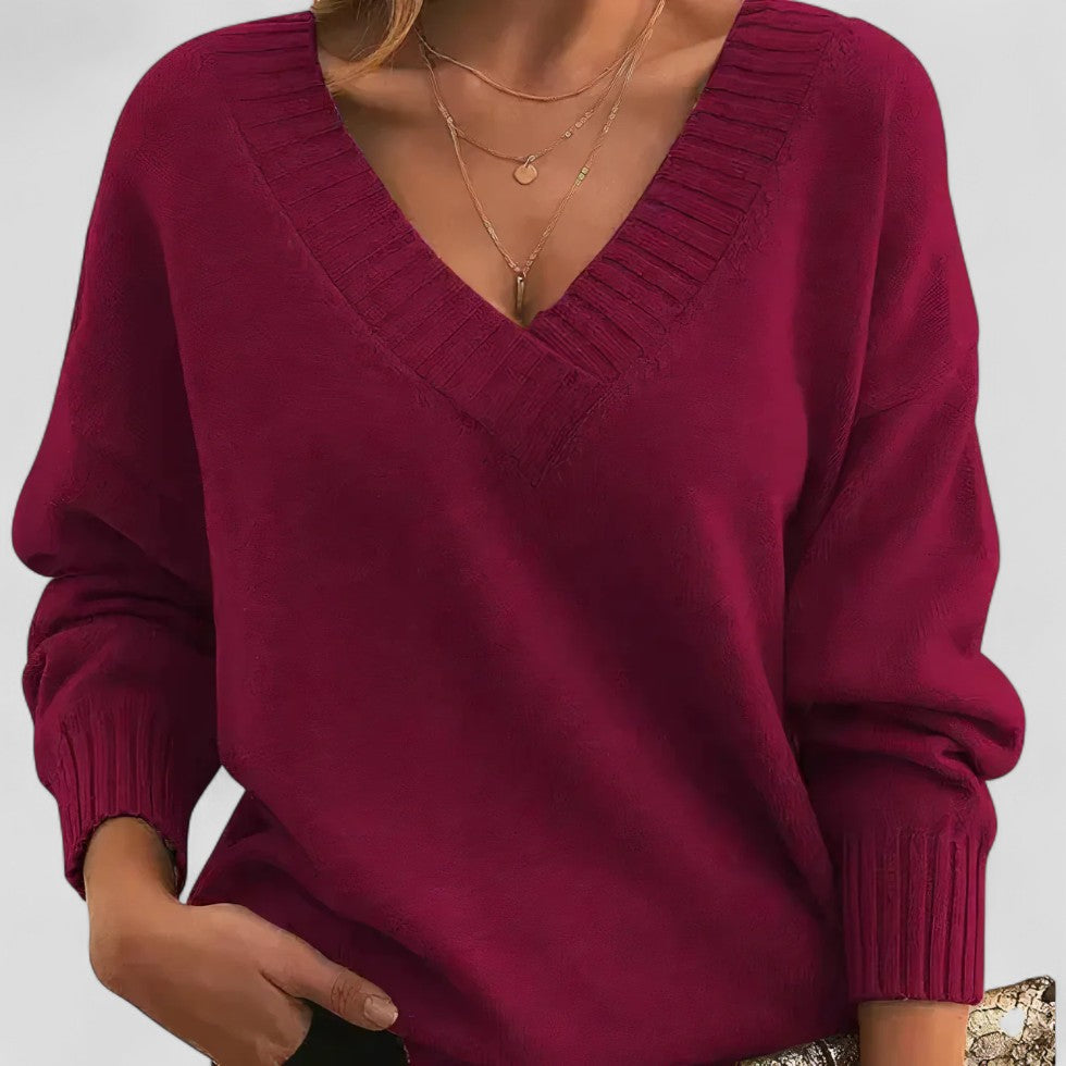 VogeLuxe | Damen-Strickpullover mit V-Ausschnitt 3