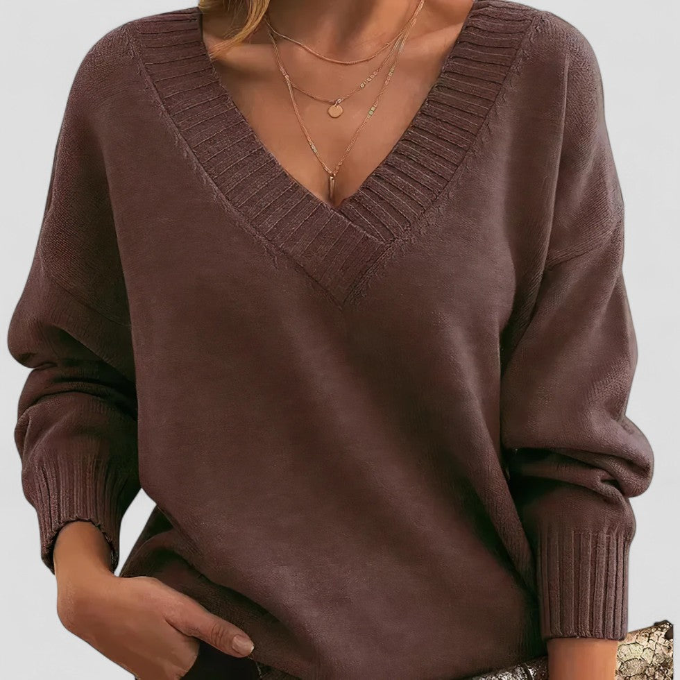 VogeLuxe | Damen-Strickpullover mit V-Ausschnitt 4