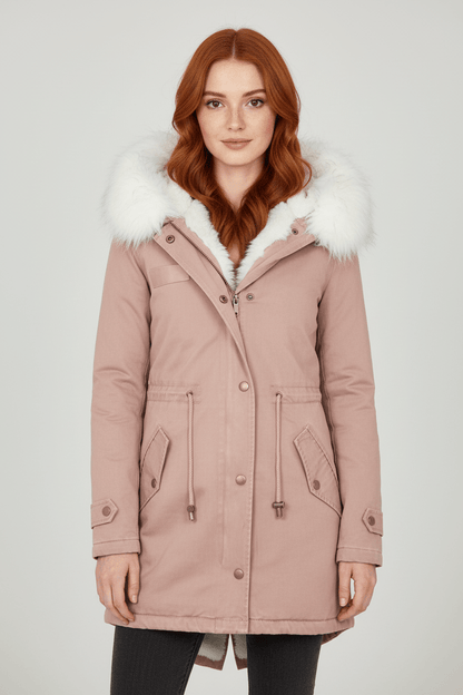 VogeLuxe | Damen-Winterparka mit Kapuze und Fellfutter 11