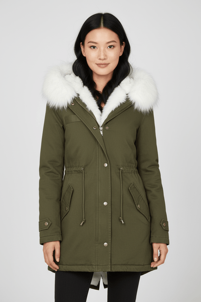 VogeLuxe | Damen-Winterparka mit Kapuze und Fellfutter 8