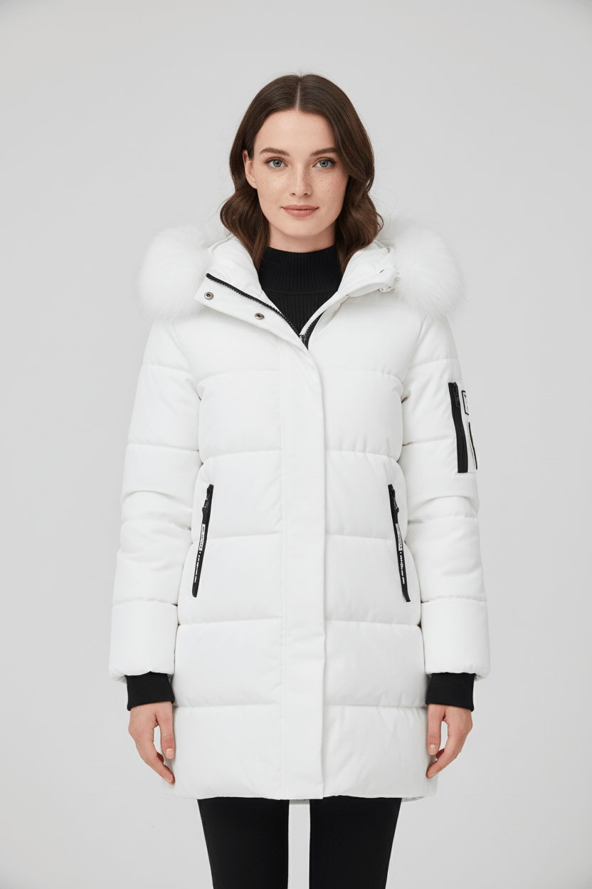 VogeLuxe | Damen-Winterparka mit Kapuze und Pelzbesatz 0