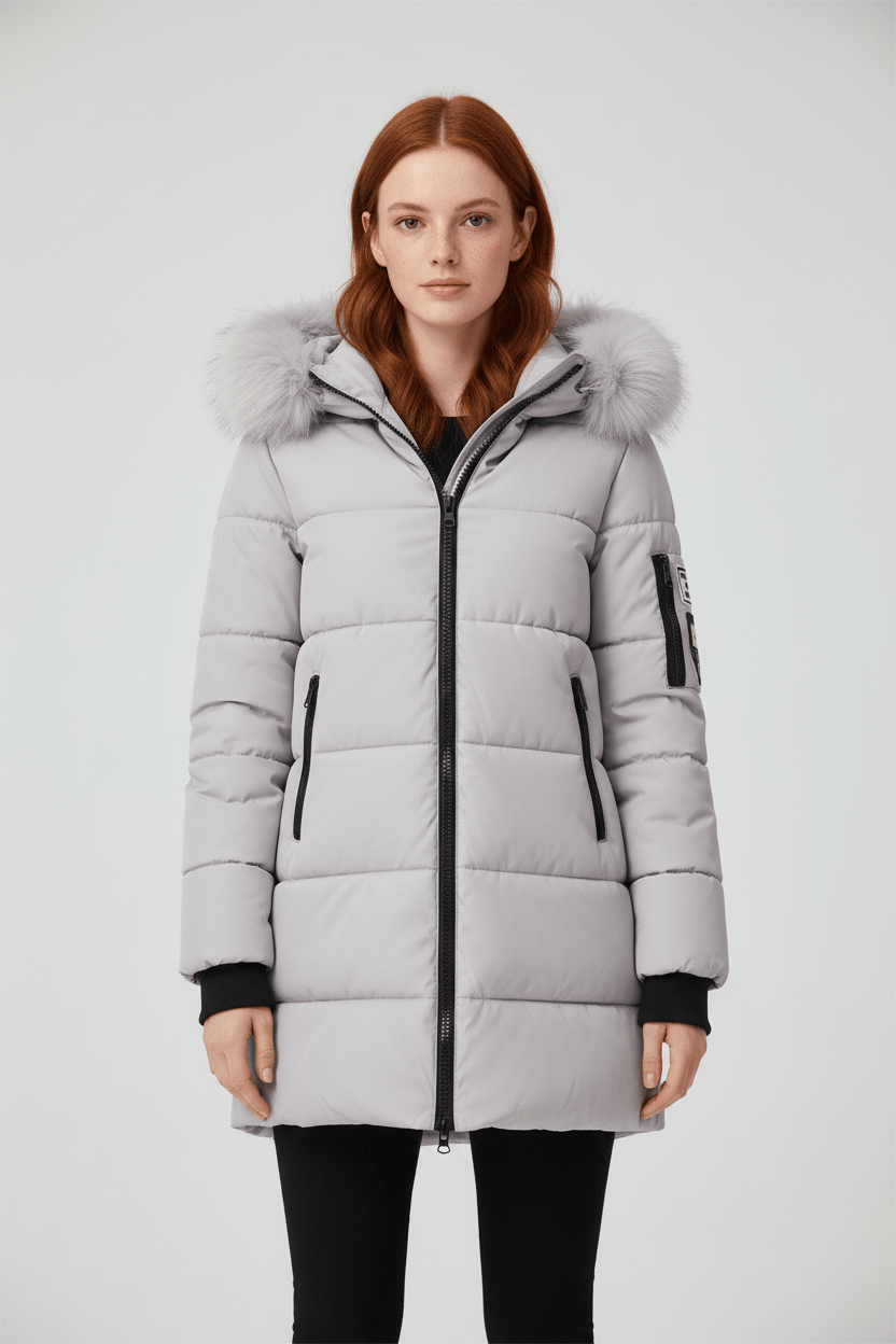 VogeLuxe | Damen-Winterparka mit Kapuze und Pelzbesatz 2