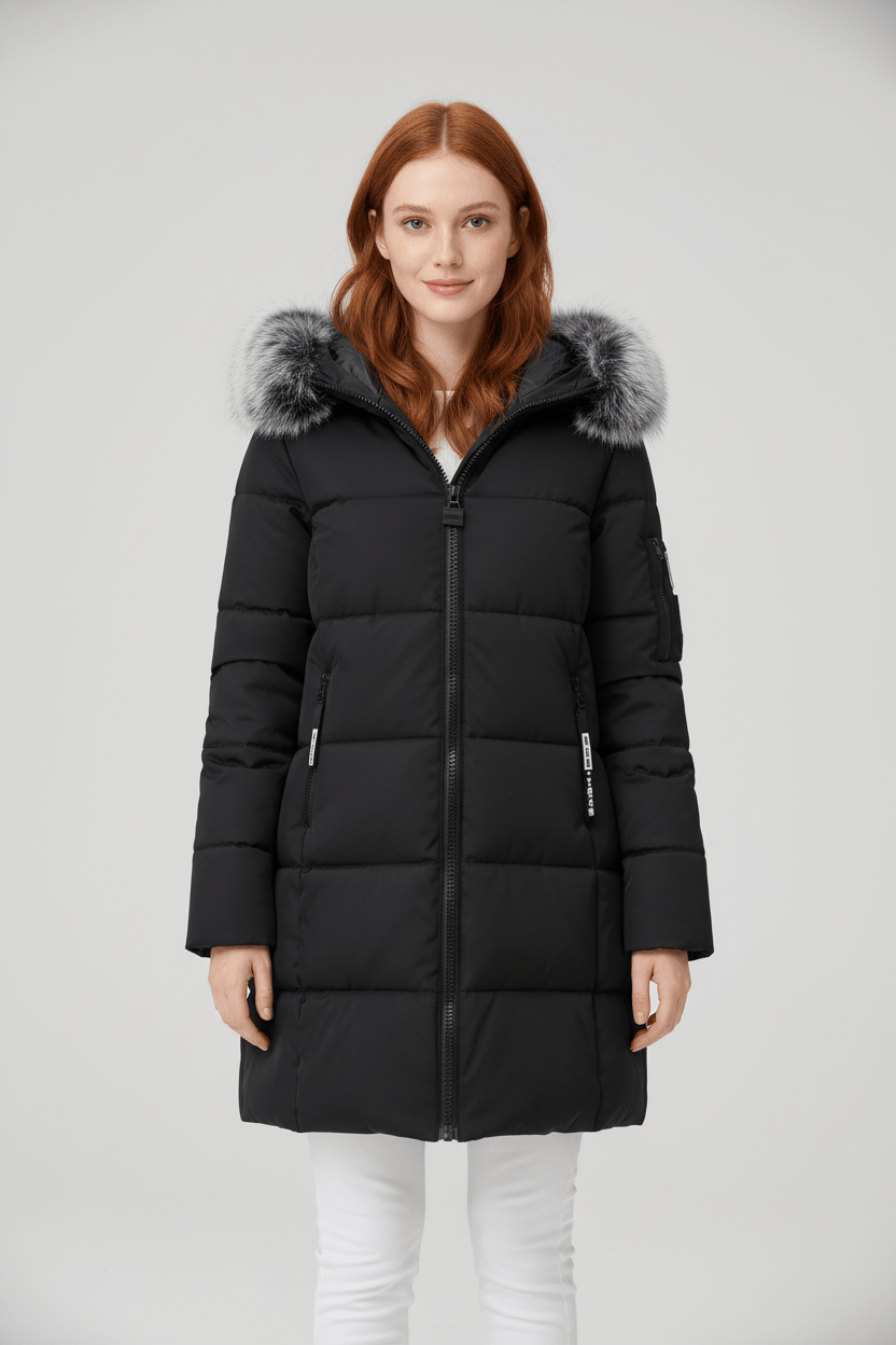 VogeLuxe | Damen-Winterparka mit Kapuze und Pelzbesatz 3
