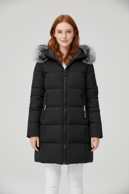 VogeLuxe | Damen-Winterparka mit Kapuze und Pelzbesatz 3