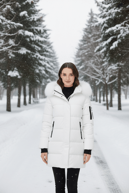 VogeLuxe | Damen-Winterparka mit Kapuze und Pelzbesatz 6