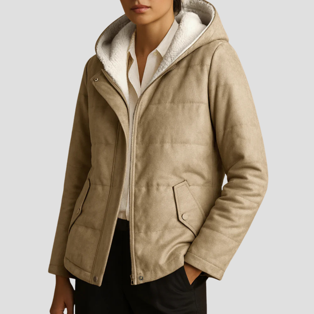 VogeLuxe | Damen-Winterparka mit Kapuze und Sherpa-Futter 0