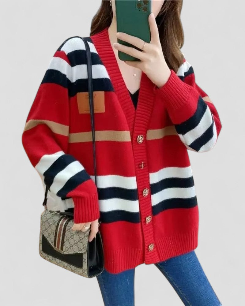 VogeLuxe | Damen Kaschmir-Strickjacke mit V-Ausschnitt 1
