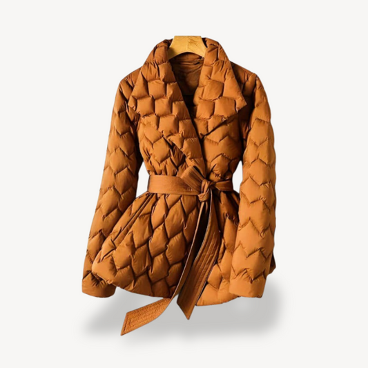 VogeLuxe | Elegante Daunenjacke mit Gürtel für Damen 0