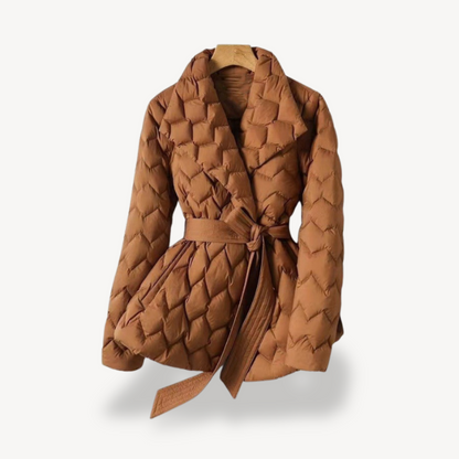 VogeLuxe | Eleganter Daunenparka mit Gürtel für Damen 0