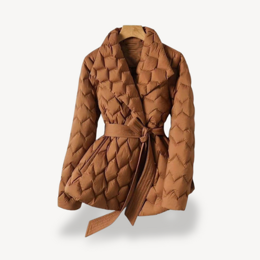 VogeLuxe | Eleganter Daunenparka mit Gürtel für Damen 0