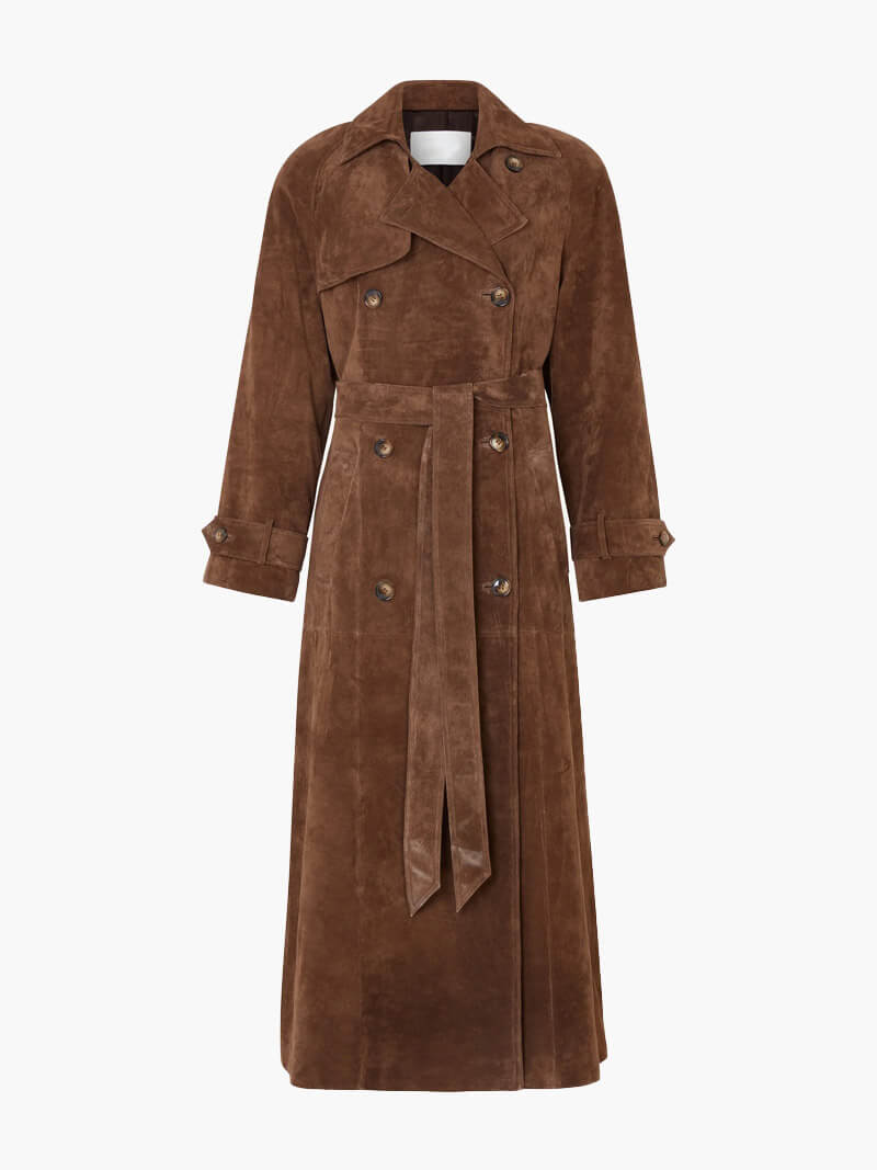 VogeLuxe | Eleganter Wildleder-Trenchcoat für Damen 0