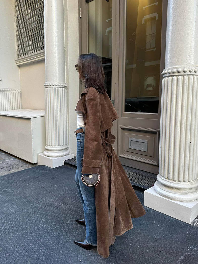 VogeLuxe | Eleganter Wildleder-Trenchcoat für Damen 2
