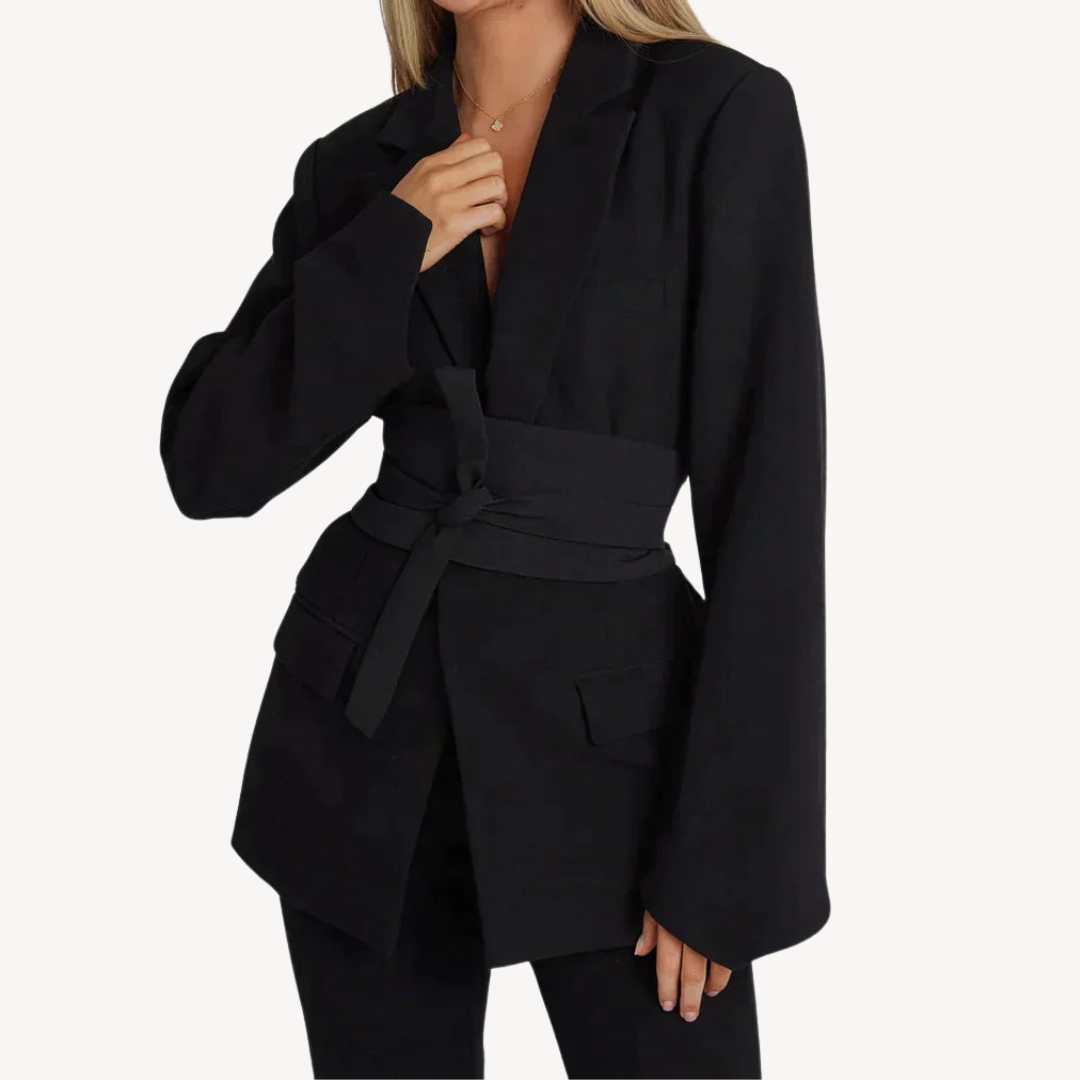VogeLuxe | Elegantes Blazerkleid mit Gürtel für Damen 0