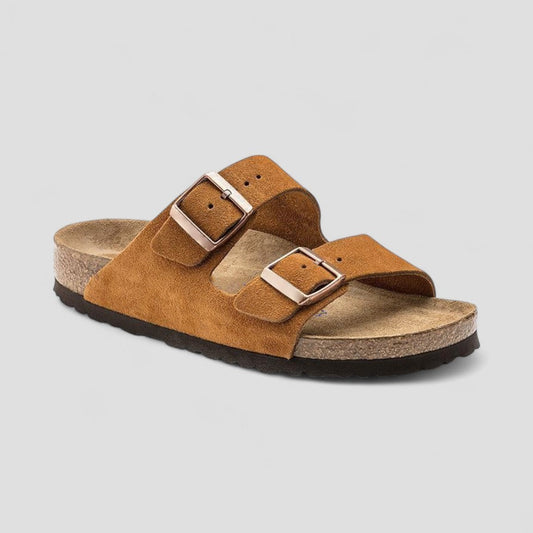 VogeLuxe | Flache Retro-Sandalen mit Doppelschnalle für Damen 0