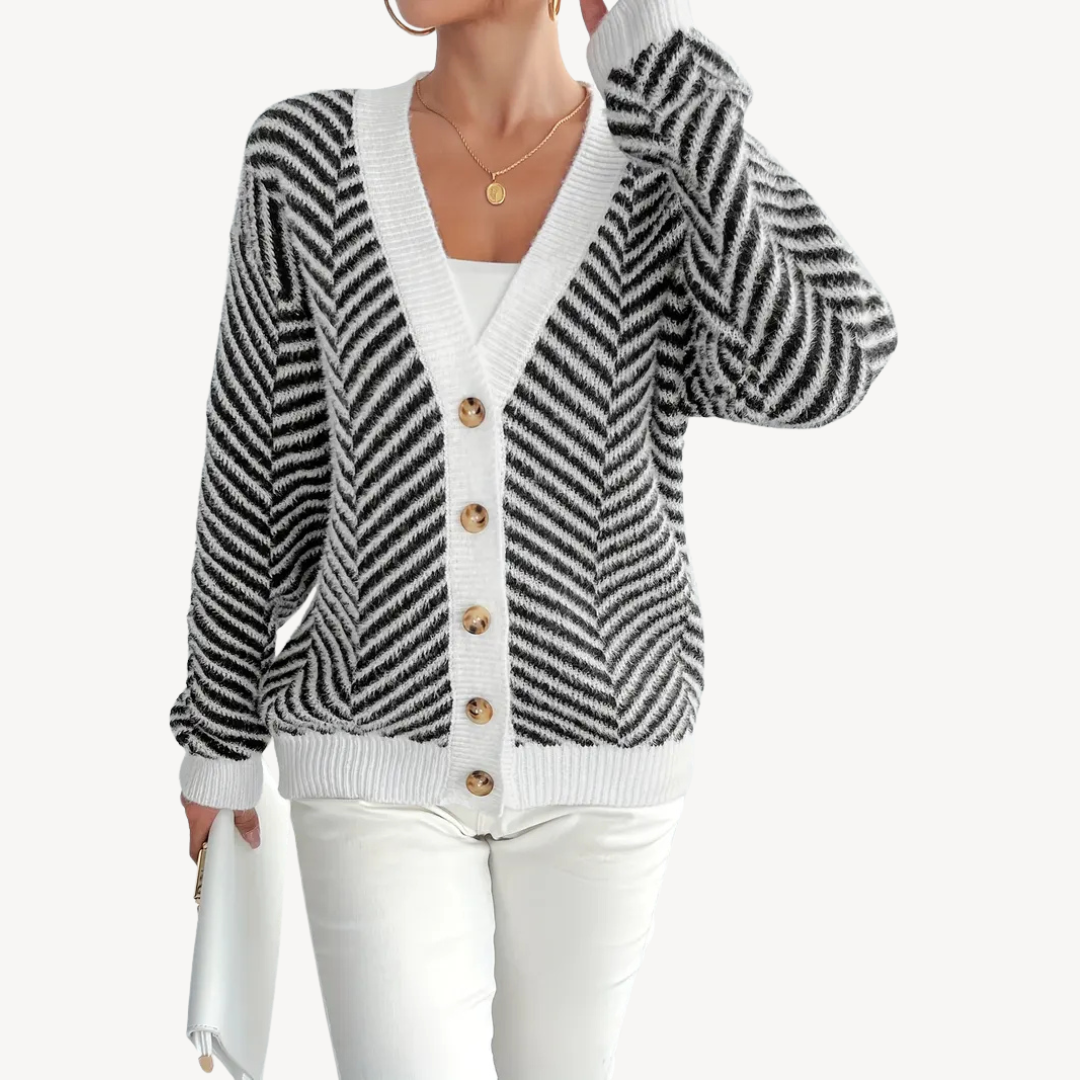 VogeLuxe | Fleecegefütterte Strickjacke mit Reißverschluss für Damen 1