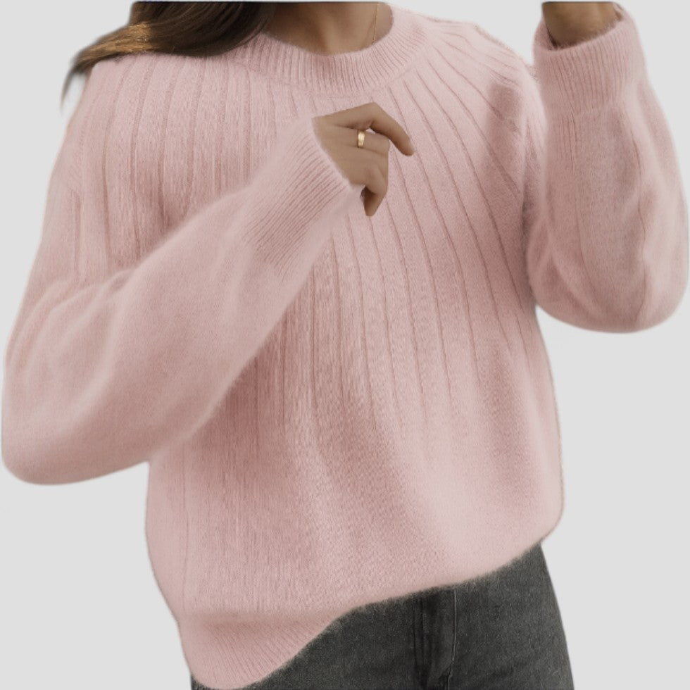 VogeLuxe | Gemütlicher, einfarbig gefütterter Pullover für Damen 5
