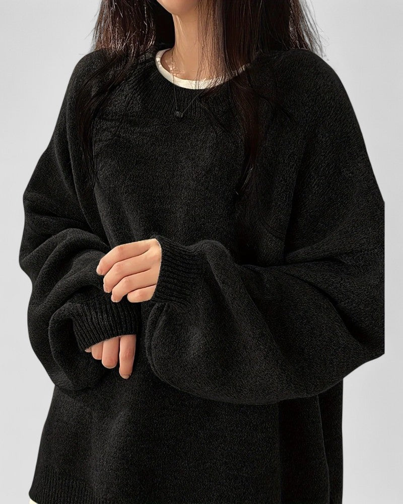 VogeLuxe | Gemütlicher schulterfreier Strickpullover für Damen 0