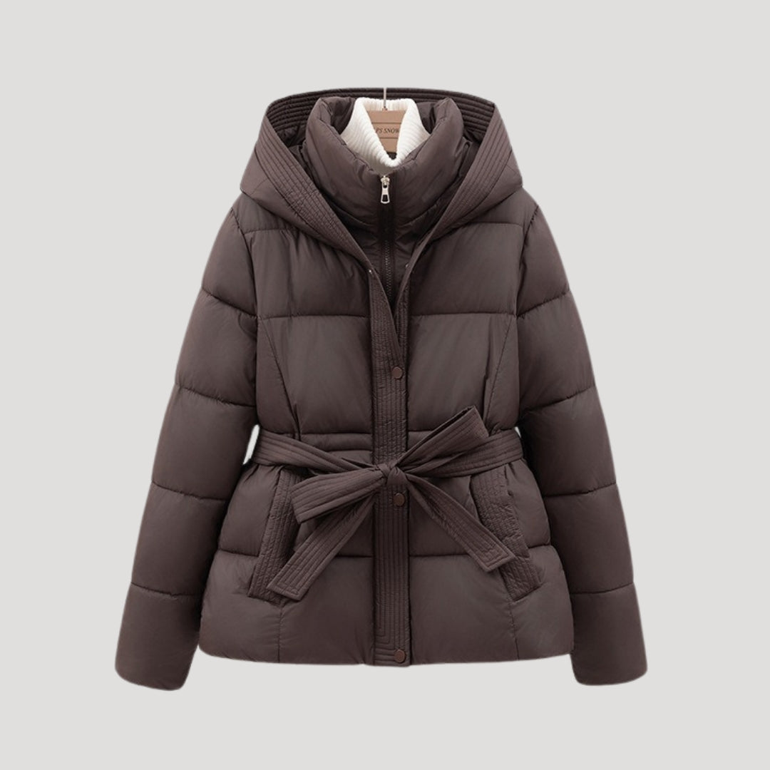 VogeLuxe | Gesteppte, kurze Damen-Pufferjacke mit Kapuze 4