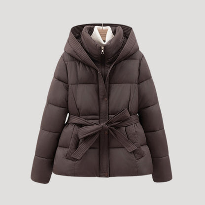 VogeLuxe | Gesteppte, kurze Damen-Pufferjacke mit Kapuze 4