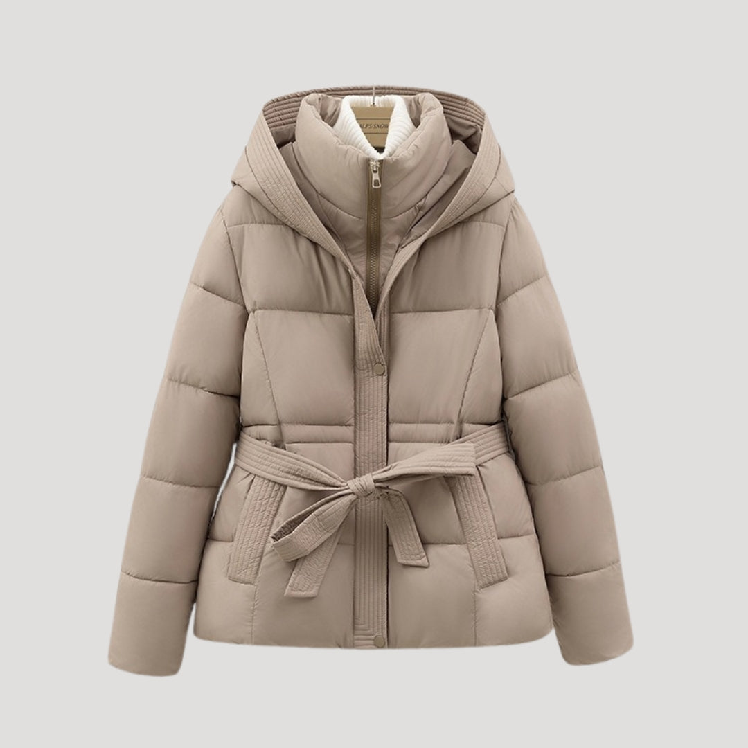 VogeLuxe | Gesteppte, kurze Damen-Pufferjacke mit Kapuze 6