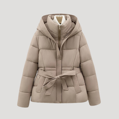 VogeLuxe | Gesteppte, kurze Damen-Pufferjacke mit Kapuze 6