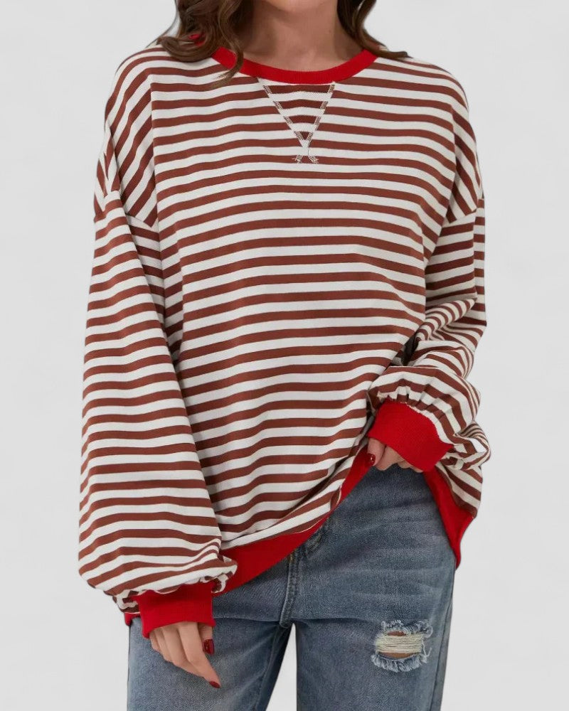 VogeLuxe | Gestreiftes Oversize-Sweatshirt für Damen 7