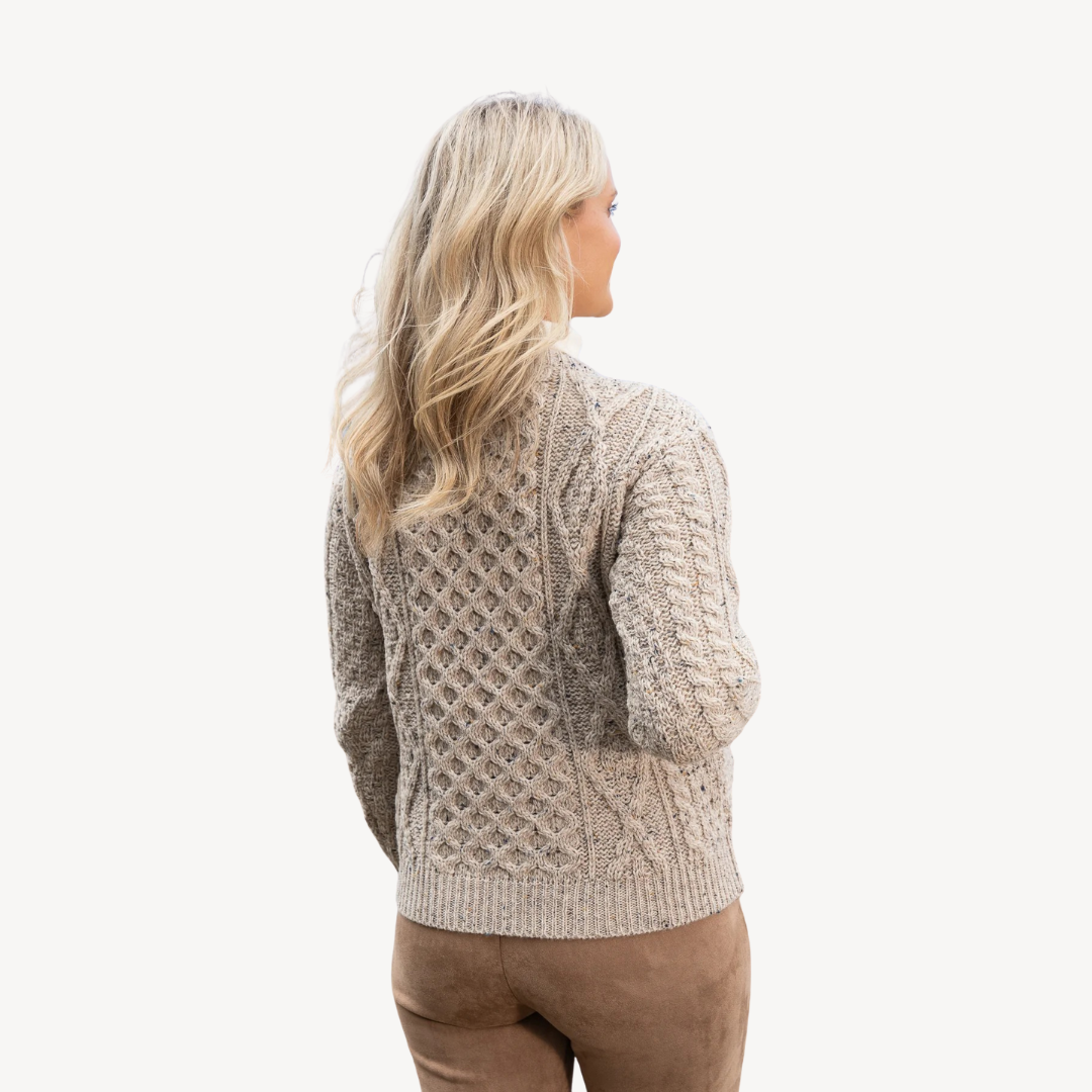 VogeLuxe | Grobstrick-Cardigan mit Zopfmuster für Damen 1