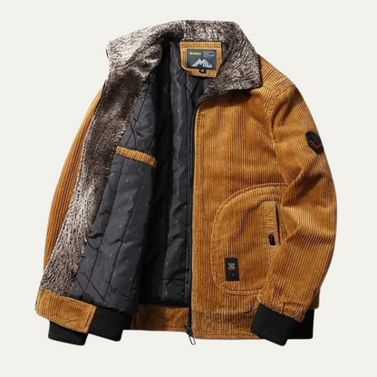 VogeLuxe | Herren-Bomberjacke aus Cord mit Sherpa-Fleecefutter 0