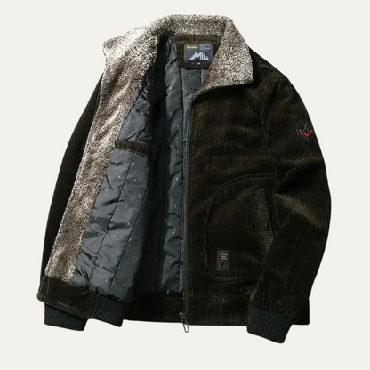 VogeLuxe | Herren-Bomberjacke aus Cord mit Sherpa-Fleecefutter 4