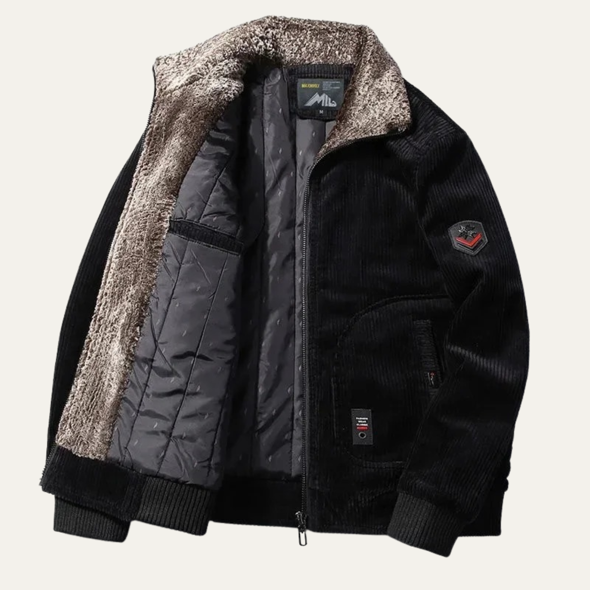 VogeLuxe | Herren-Bomberjacke aus Cord mit Sherpa-Fleecefutter 5