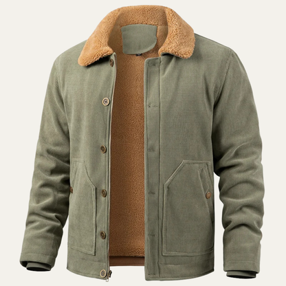 VogeLuxe | Herren-Cordjacket mit Kragen aus Kunstfell 0