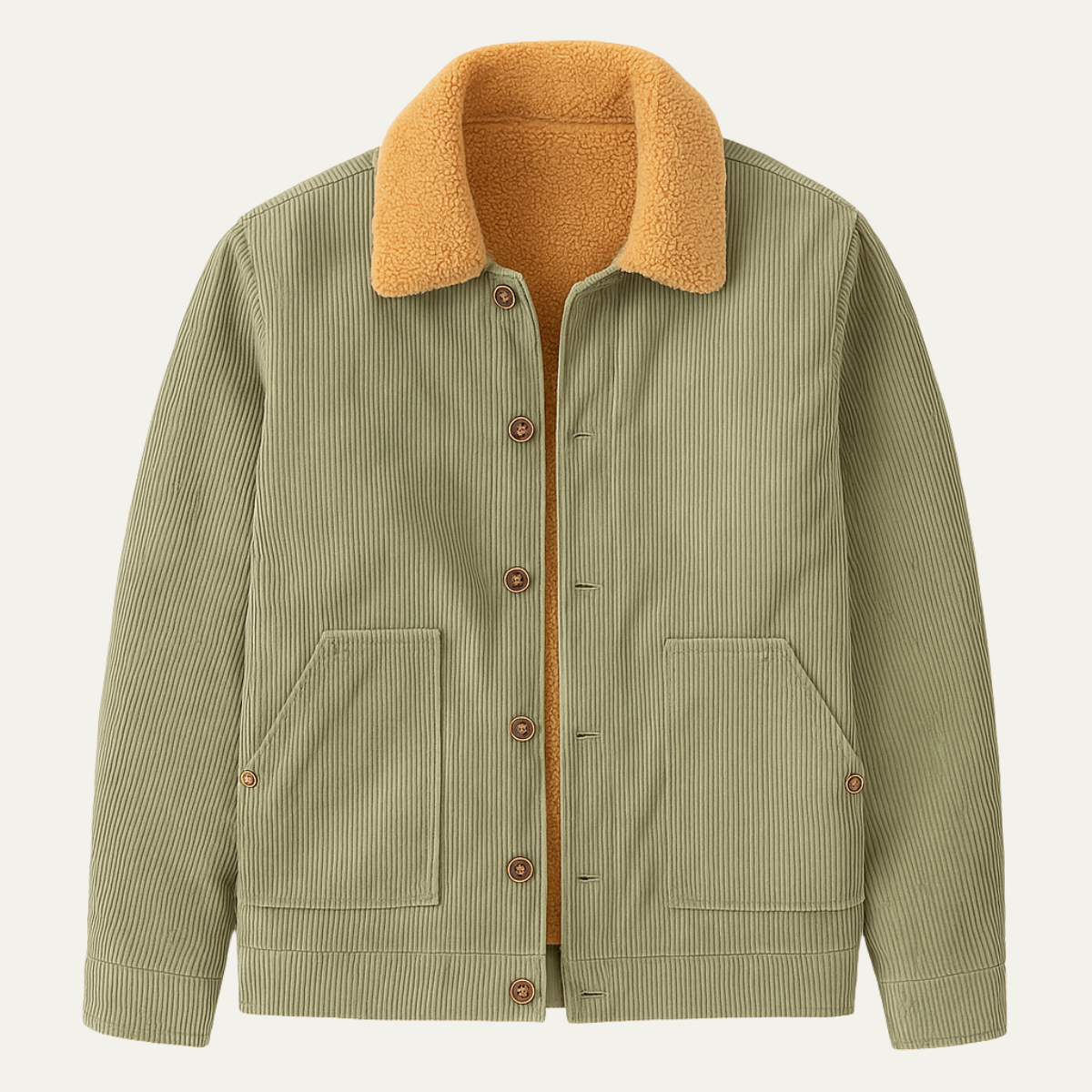 VogeLuxe | Herren-Cordjacket mit Kragen aus Kunstfell 1