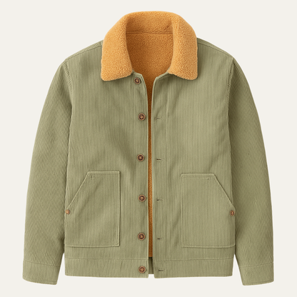 VogeLuxe | Herren-Cordjacket mit Kragen aus Kunstfell 1