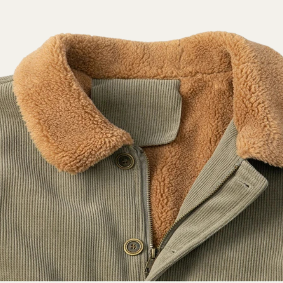 VogeLuxe | Herren-Cordjacket mit Kragen aus Kunstfell 4