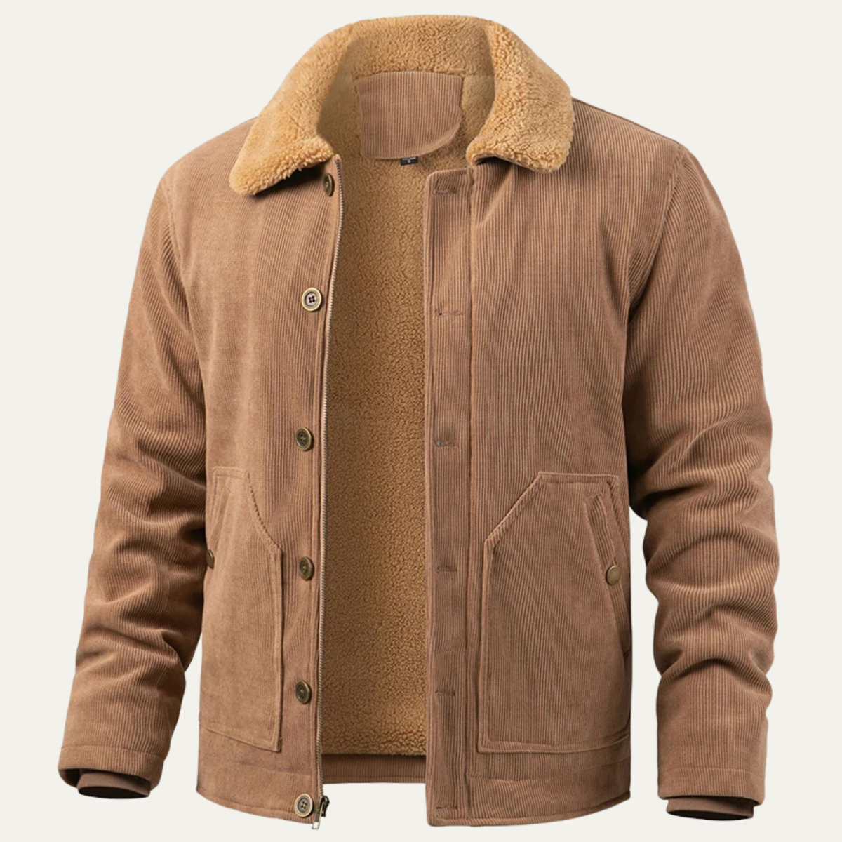 VogeLuxe | Herren-Cordjacket mit Kragen aus Kunstfell 9
