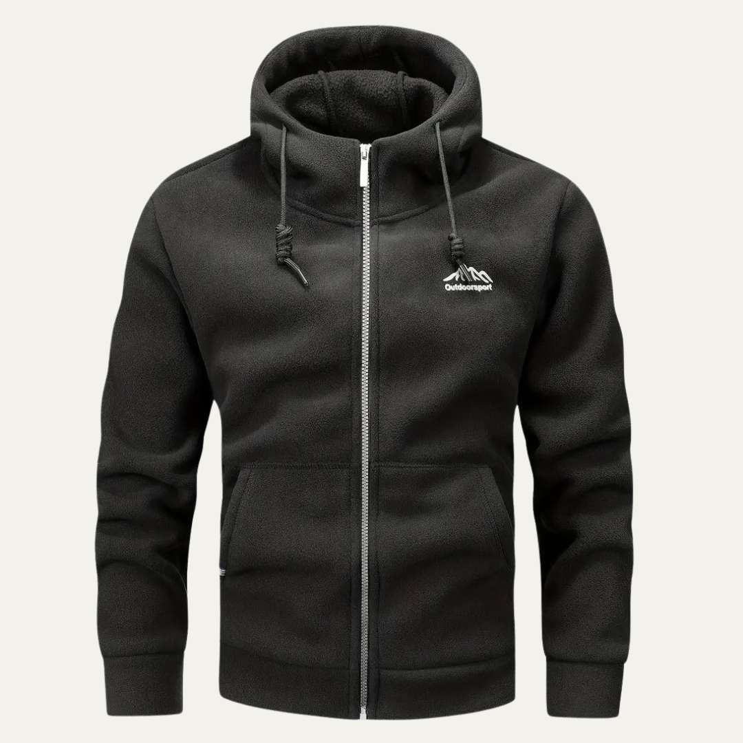 VogeLuxe | Herren-Fleece-Kapuzenjacke mit Reißverschluss 0