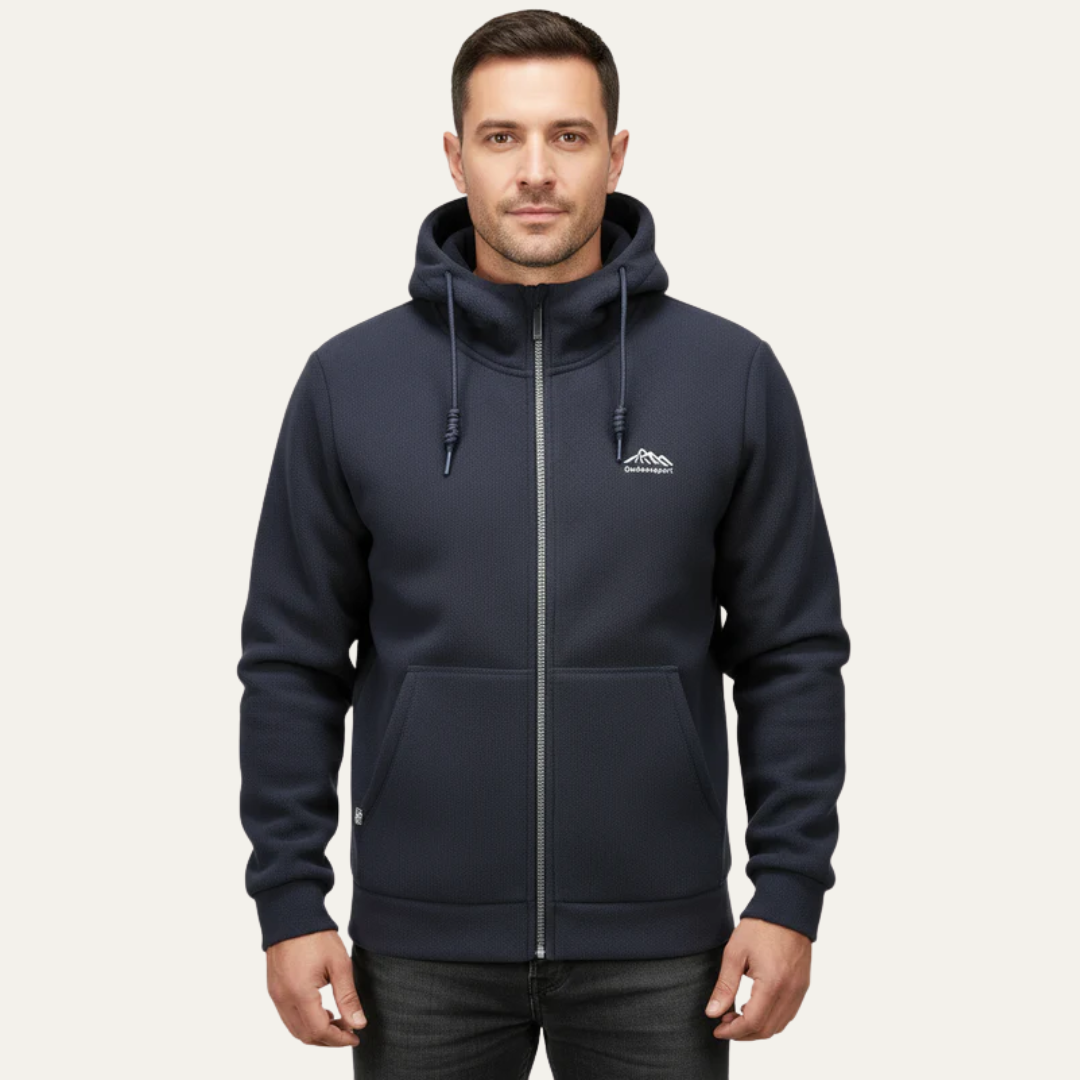 VogeLuxe | Herren-Fleece-Kapuzenjacke mit Reißverschluss 2