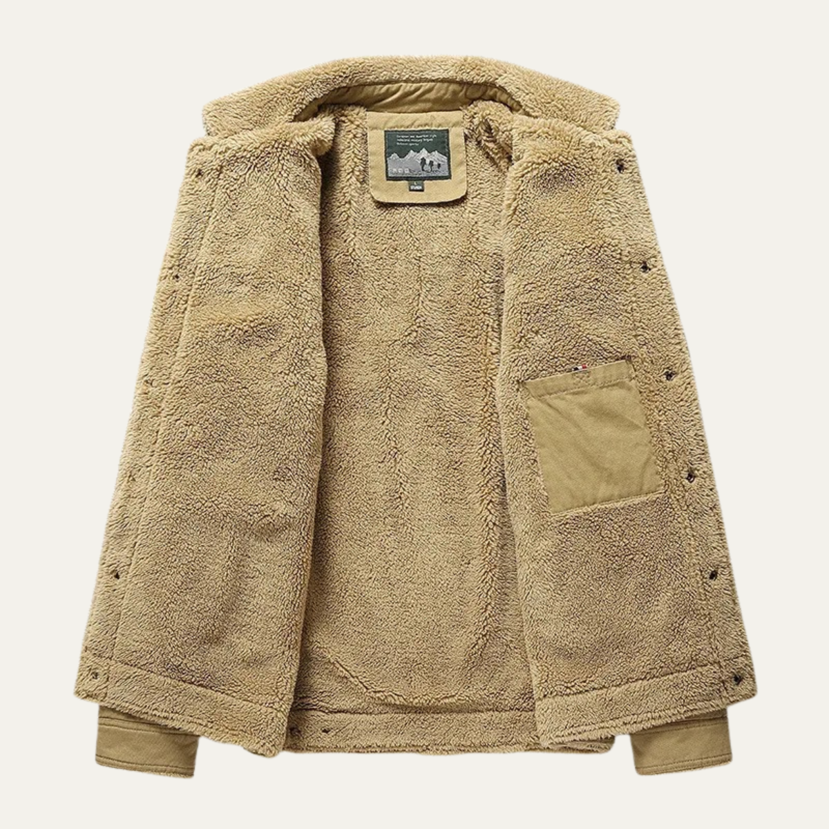 VogeLuxe | Herren-Freizeitjacke mit Sherpa-Futter, Druckknöpfen und Taschen 1