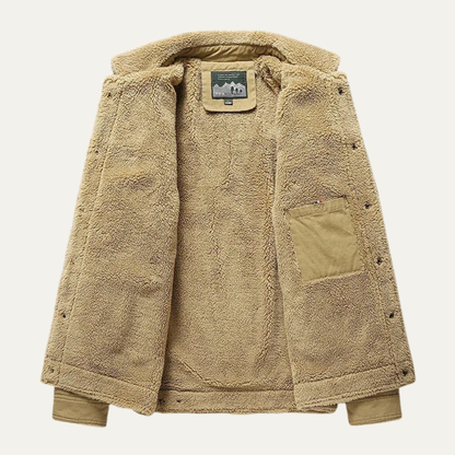 VogeLuxe | Herren-Freizeitjacke mit Sherpa-Futter, Druckknöpfen und Taschen 1