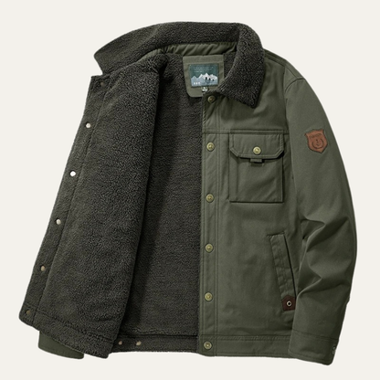 VogeLuxe | Herren-Freizeitjacke mit Sherpa-Futter, Druckknöpfen und Taschen 4