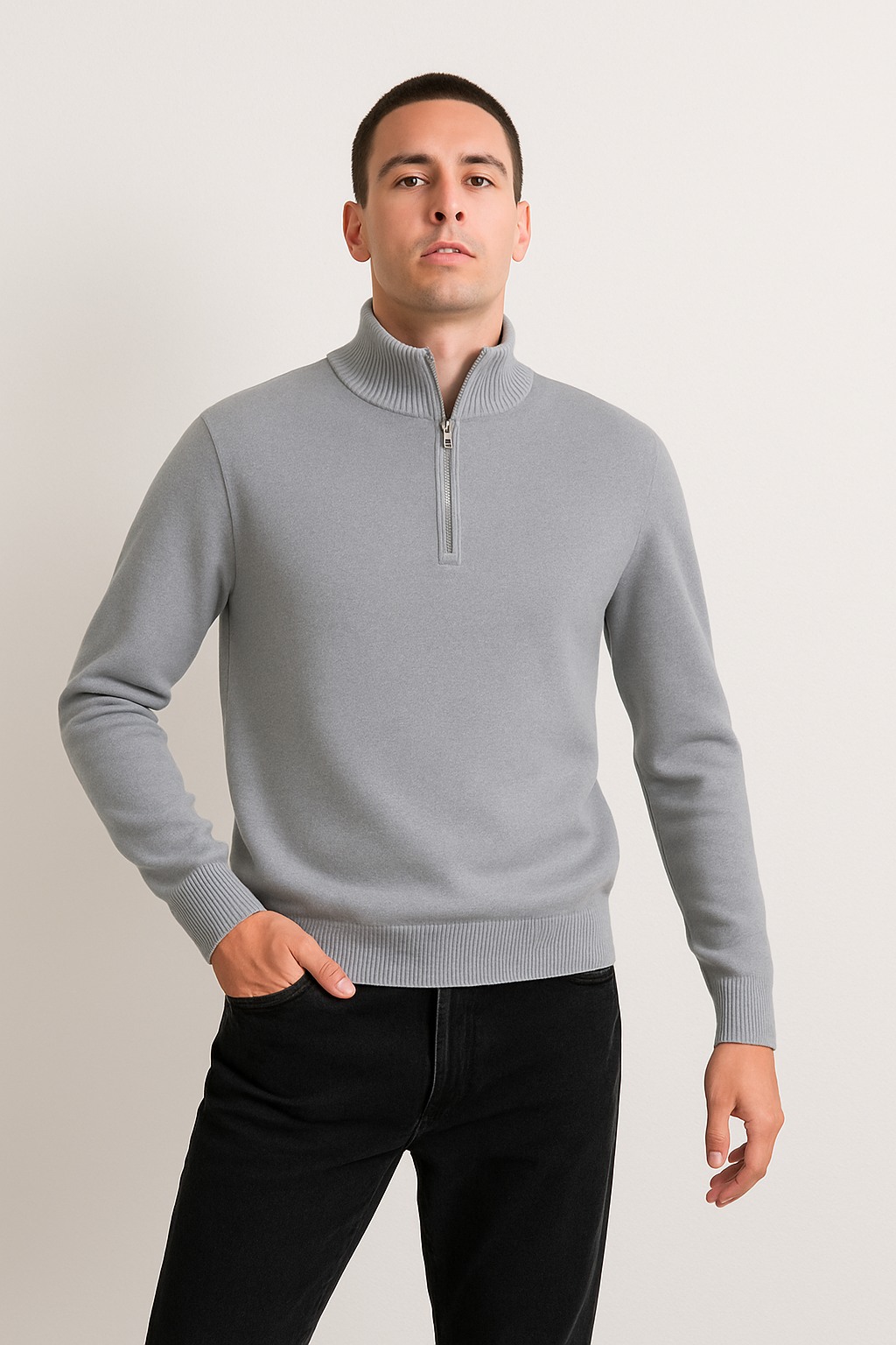 VogeLuxe | Herren-Kaschmirpullover mit halbhohem Kragen 1