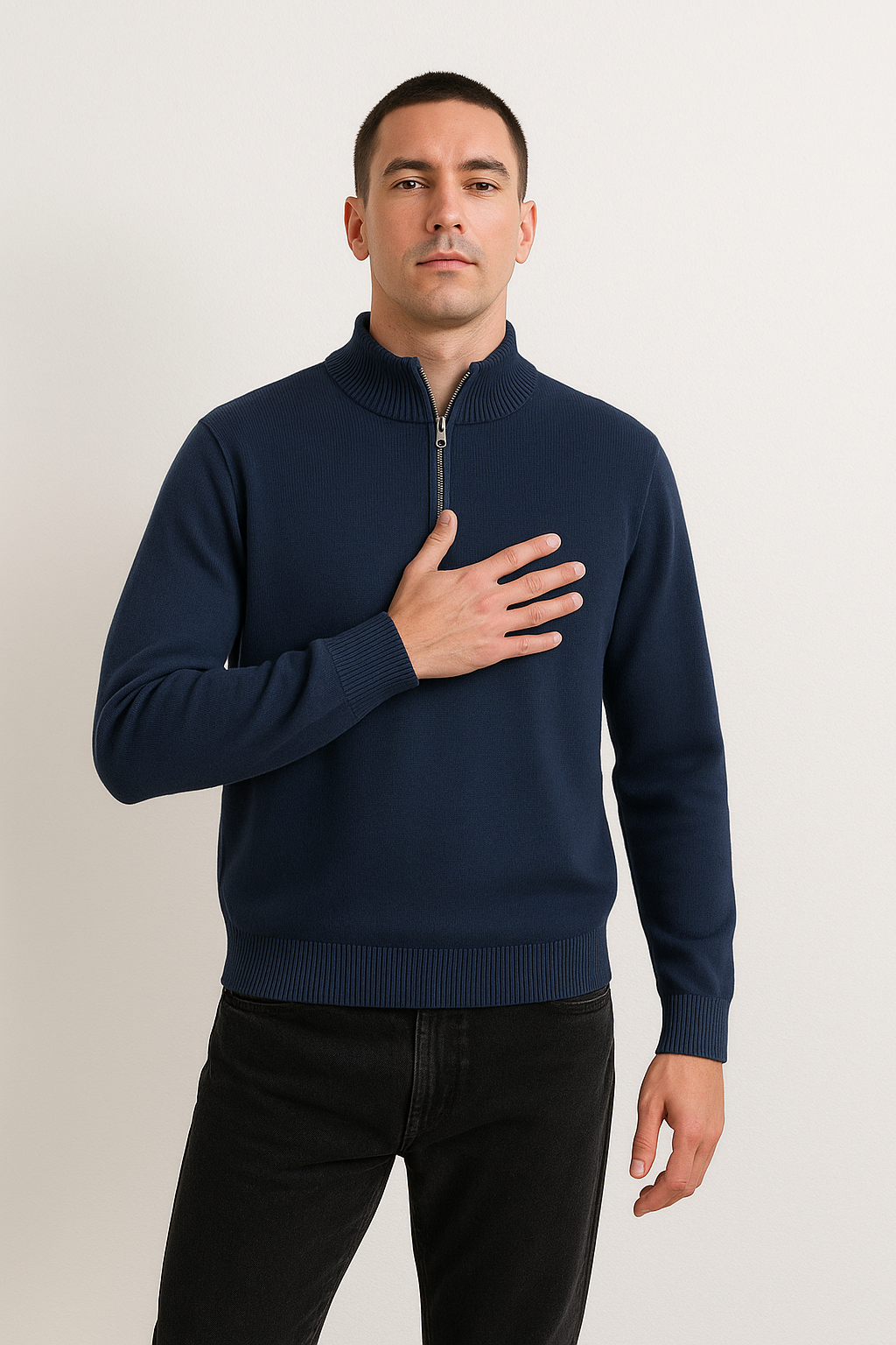 VogeLuxe | Herren-Kaschmirpullover mit halbhohem Kragen 6