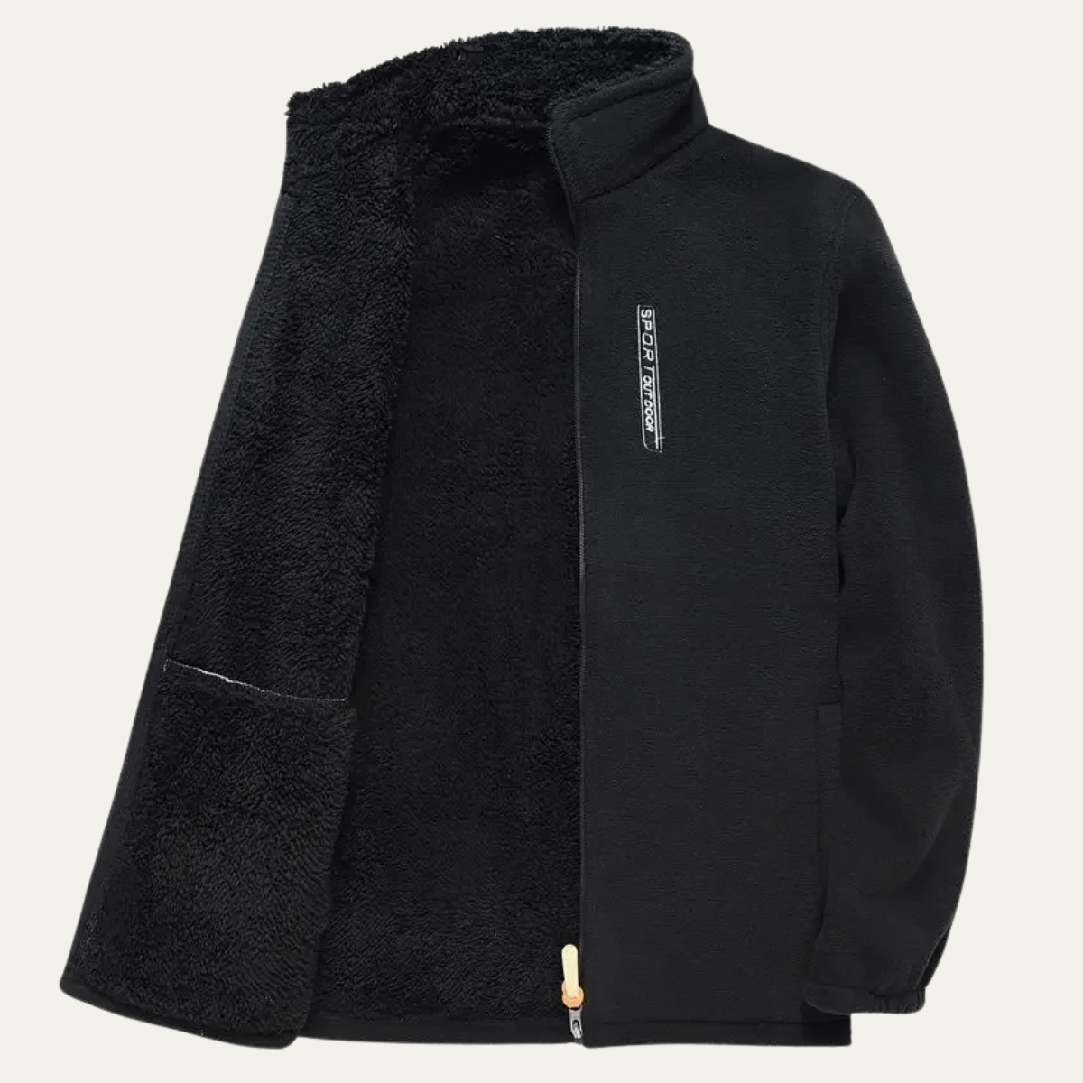 VogeLuxe | Herren-Sherpa-Fleecejacke mit durchgehendem Reißverschluss 4