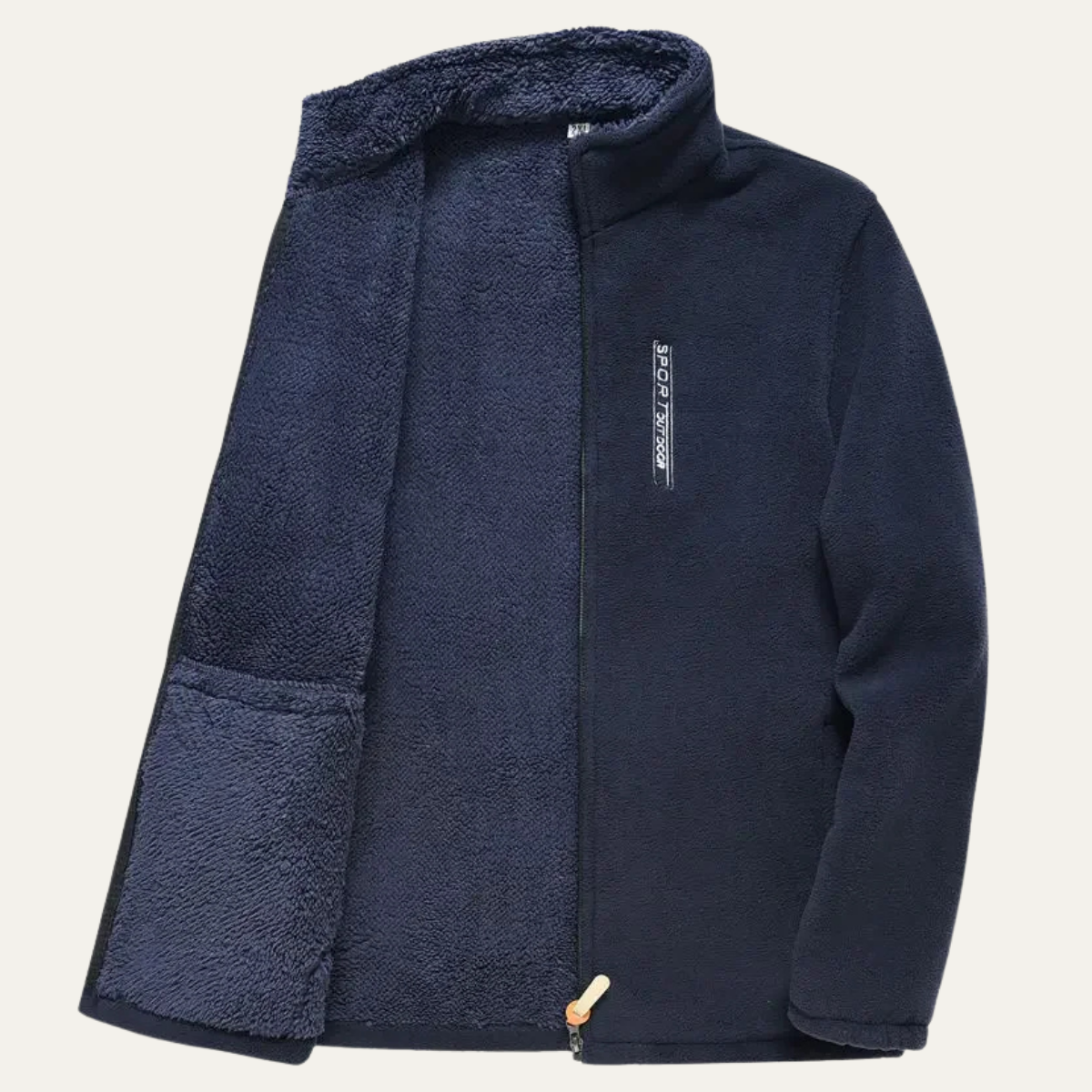 VogeLuxe | Herren-Sherpa-Fleecejacke mit durchgehendem Reißverschluss 5