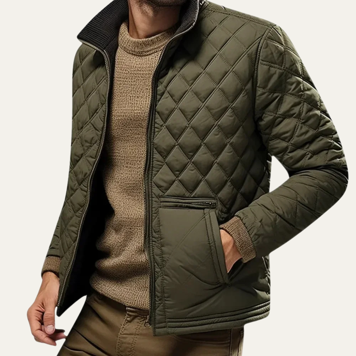 VogeLuxe | Herren-Steppjacke im Vintage-Stil mit Reißverschluss 0