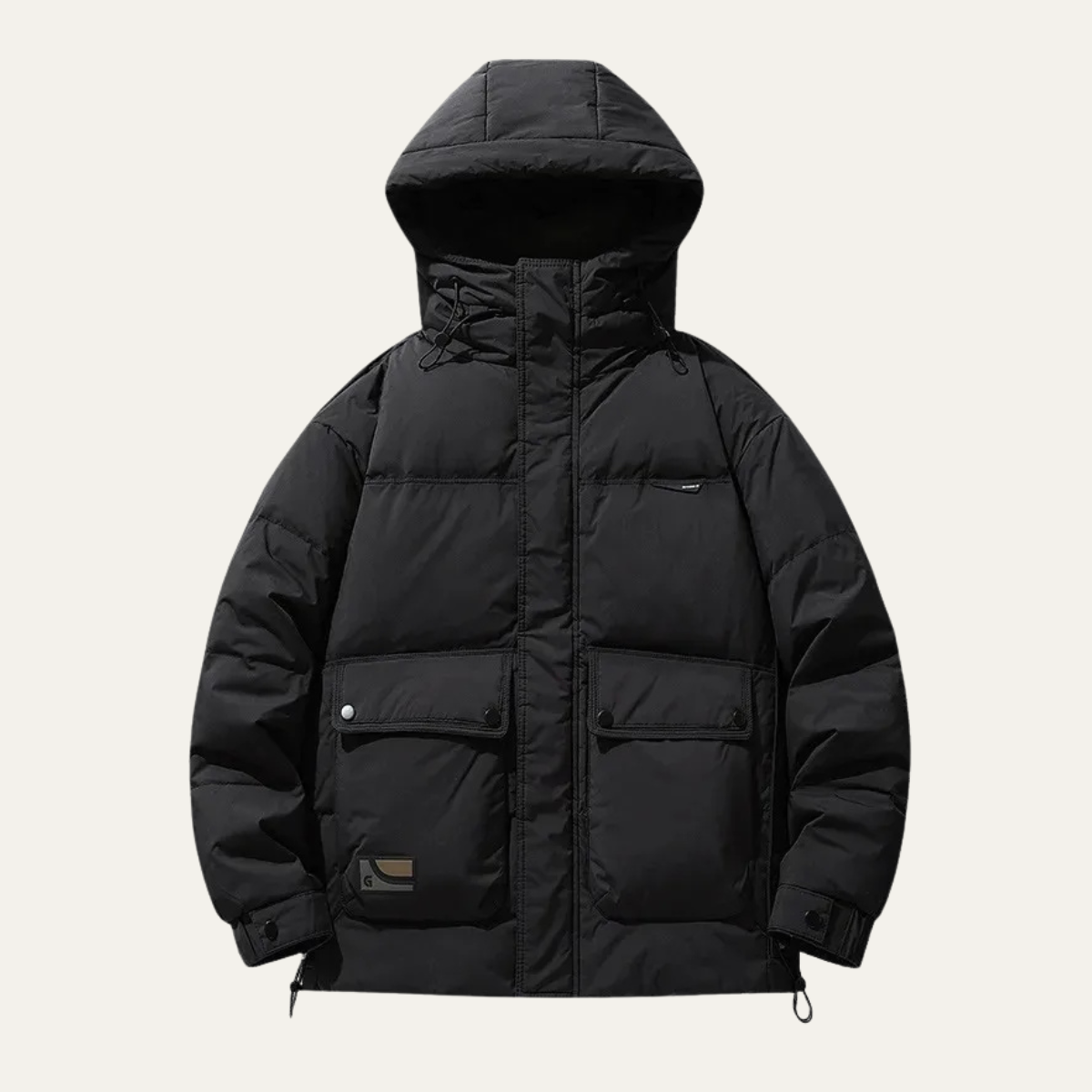 VogeLuxe | Herren-Steppjacke in kastenförmiger, hüftlanger Form 0