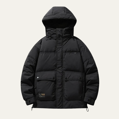 VogeLuxe | Herren-Steppjacke in kastenförmiger, hüftlanger Form 0