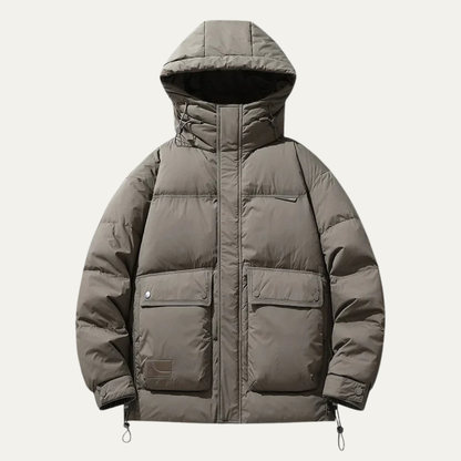 VogeLuxe | Herren-Steppjacke in kastenförmiger, hüftlanger Form 9